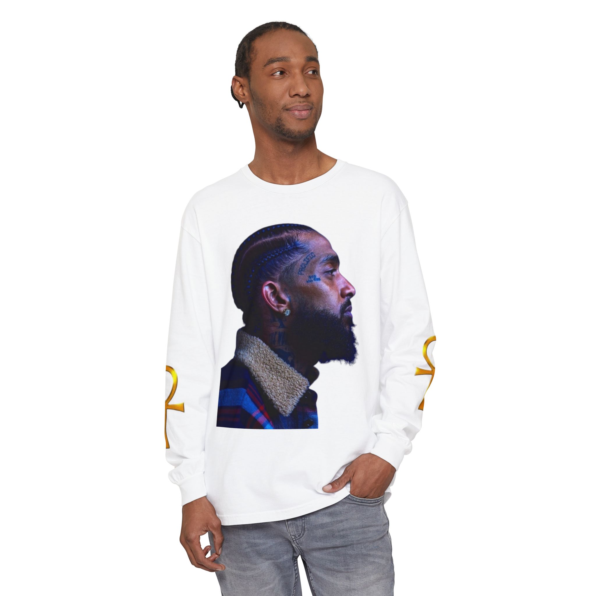 Unisex Garment-dyed Long Sleeve T-Shirt - Image 3