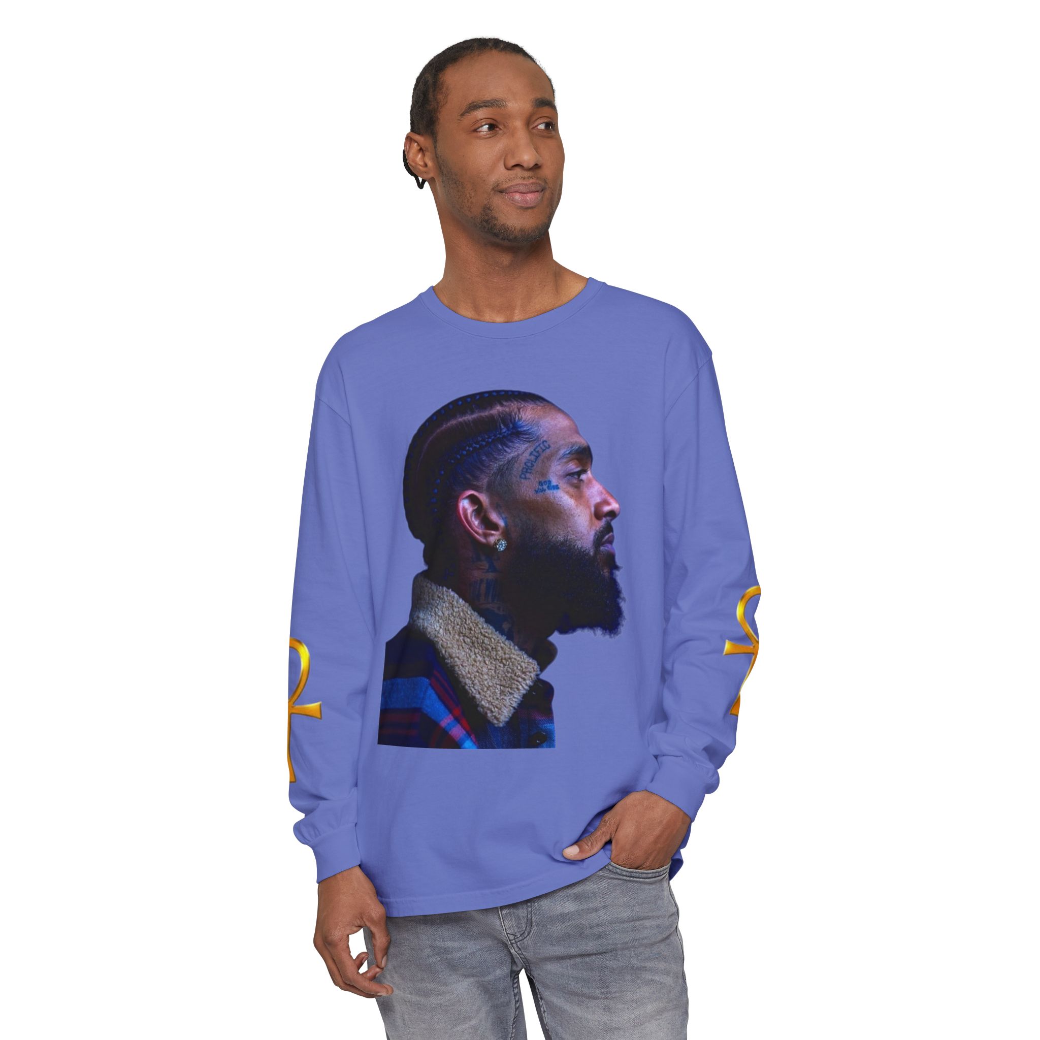 Unisex Garment-dyed Long Sleeve T-Shirt - Image 11