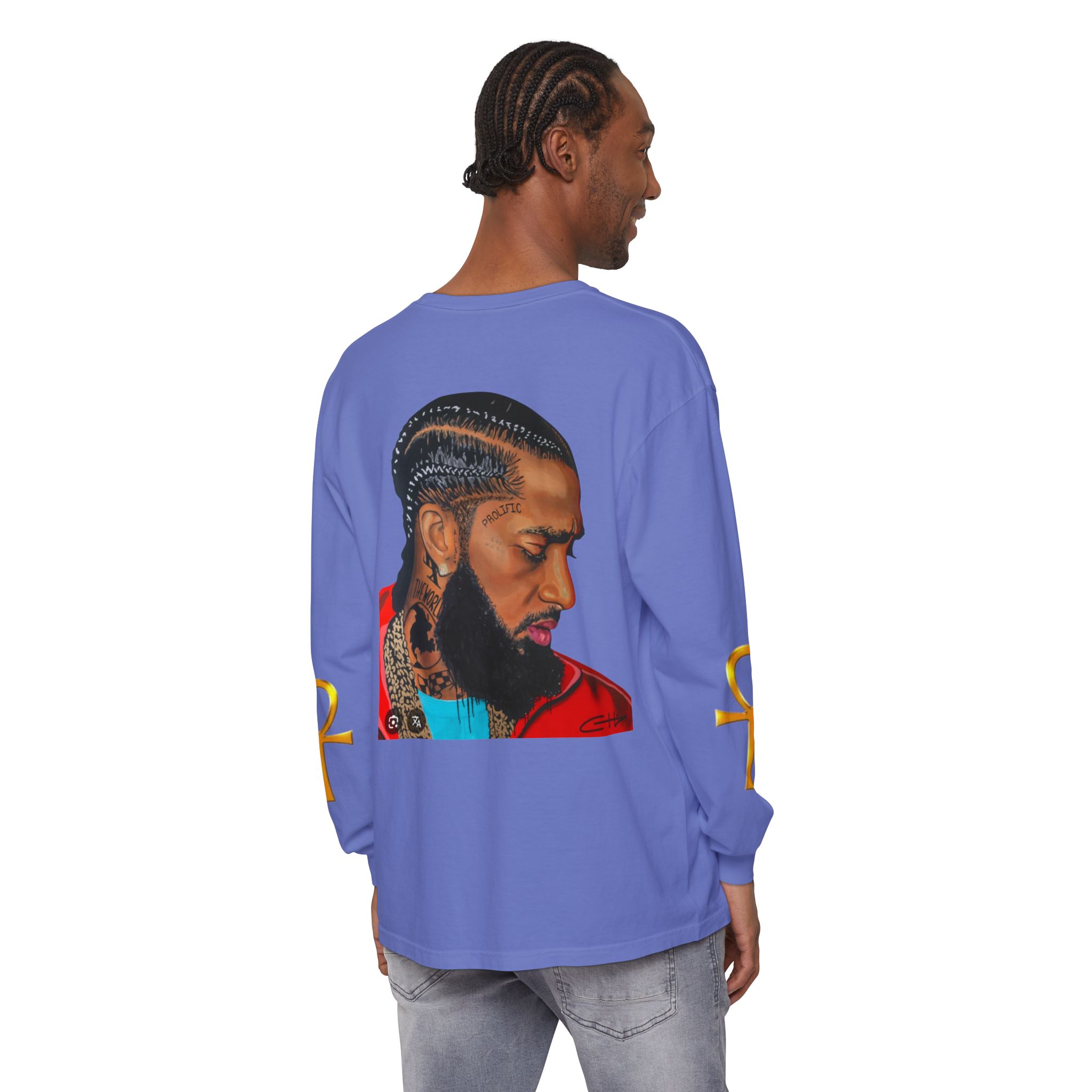 Unisex Garment-dyed Long Sleeve T-Shirt - Image 12