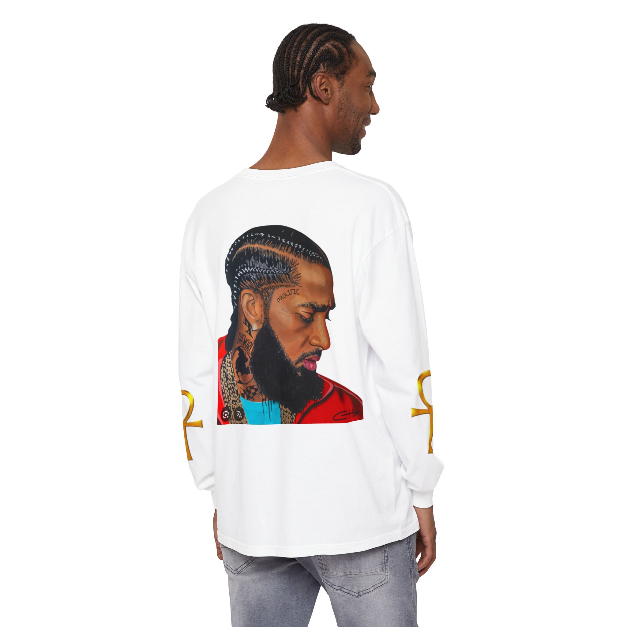 Unisex Garment-dyed Long Sleeve T-Shirt - Image 4